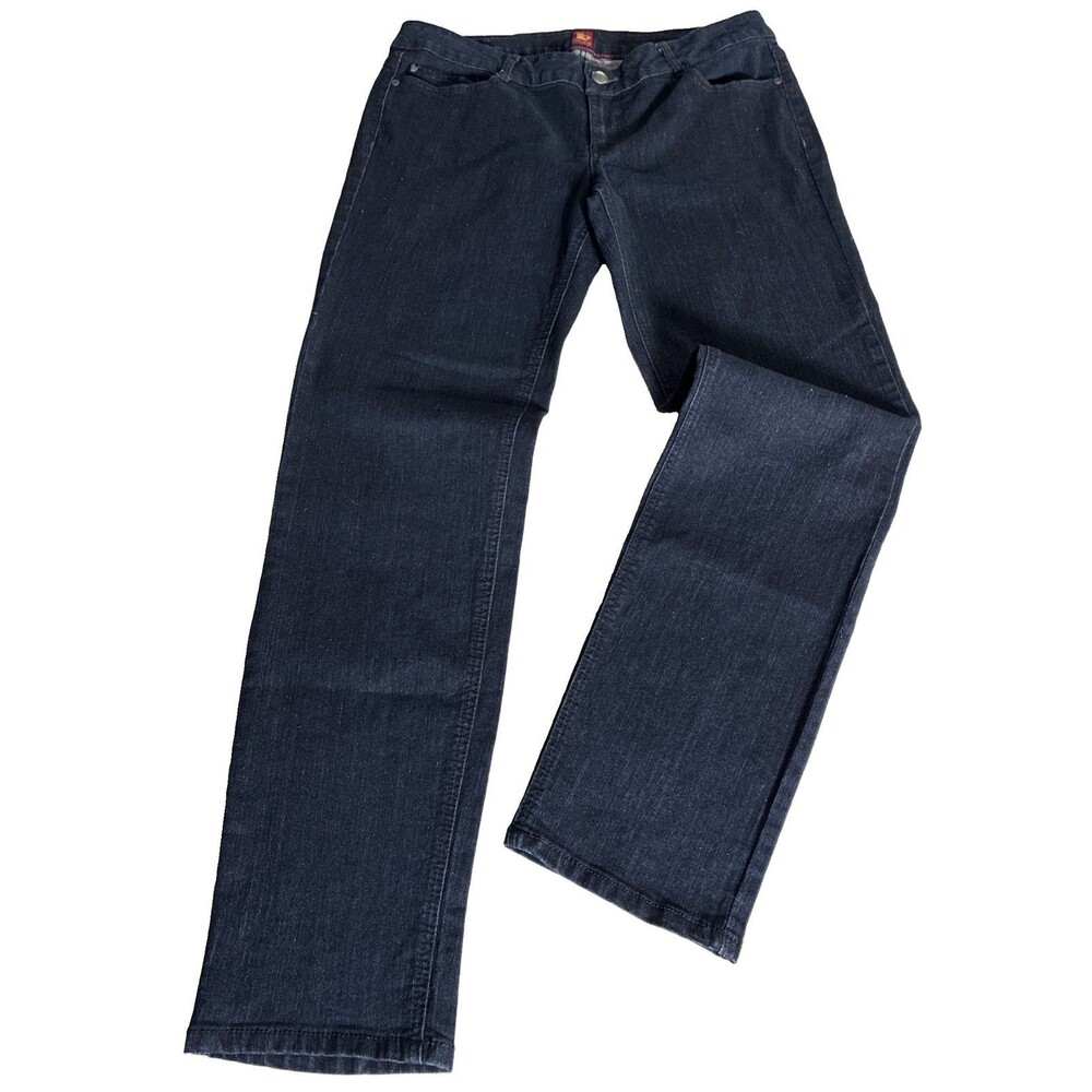 Vtg Sasson Jeans Straight Leg Classic 5 Pocket Dark Blue Denim Ooh La La Fit 14